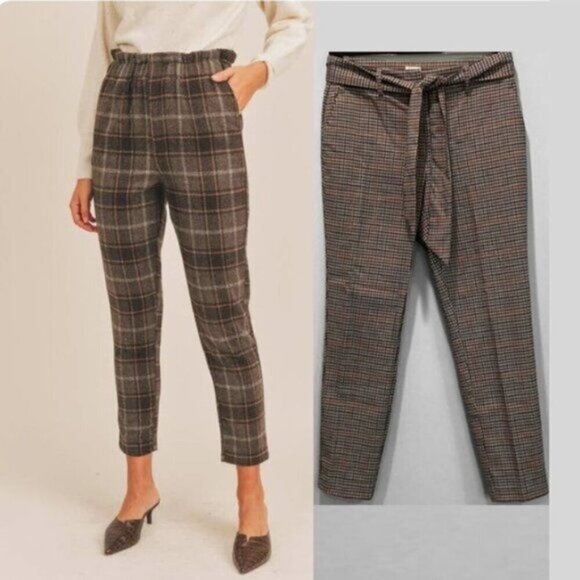 AUTRE Filles Brown Plaid Straight Leg - Picture 1 of 13